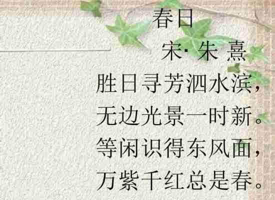 等闲识得东风面，万紫千红总是春的意思
