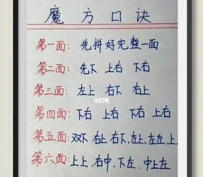 魔方口诀表上左下右下第一层 最全的口诀