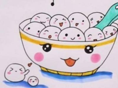 画汤圆简笔画可爱 画汤圆简笔画元宵玩灯