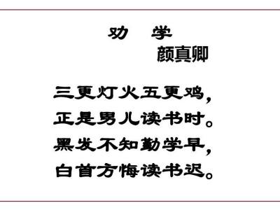 黑发不知勤学早的下一句 白首方悔读书迟