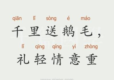 千里送鹅毛歇后语答案 千里送鹅毛歇后语