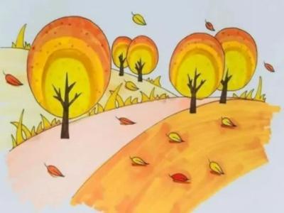 秋天的画 儿童画画简单，秋天的画画作品