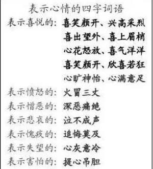 关于心情的成语100个 描写心情的成语20个
